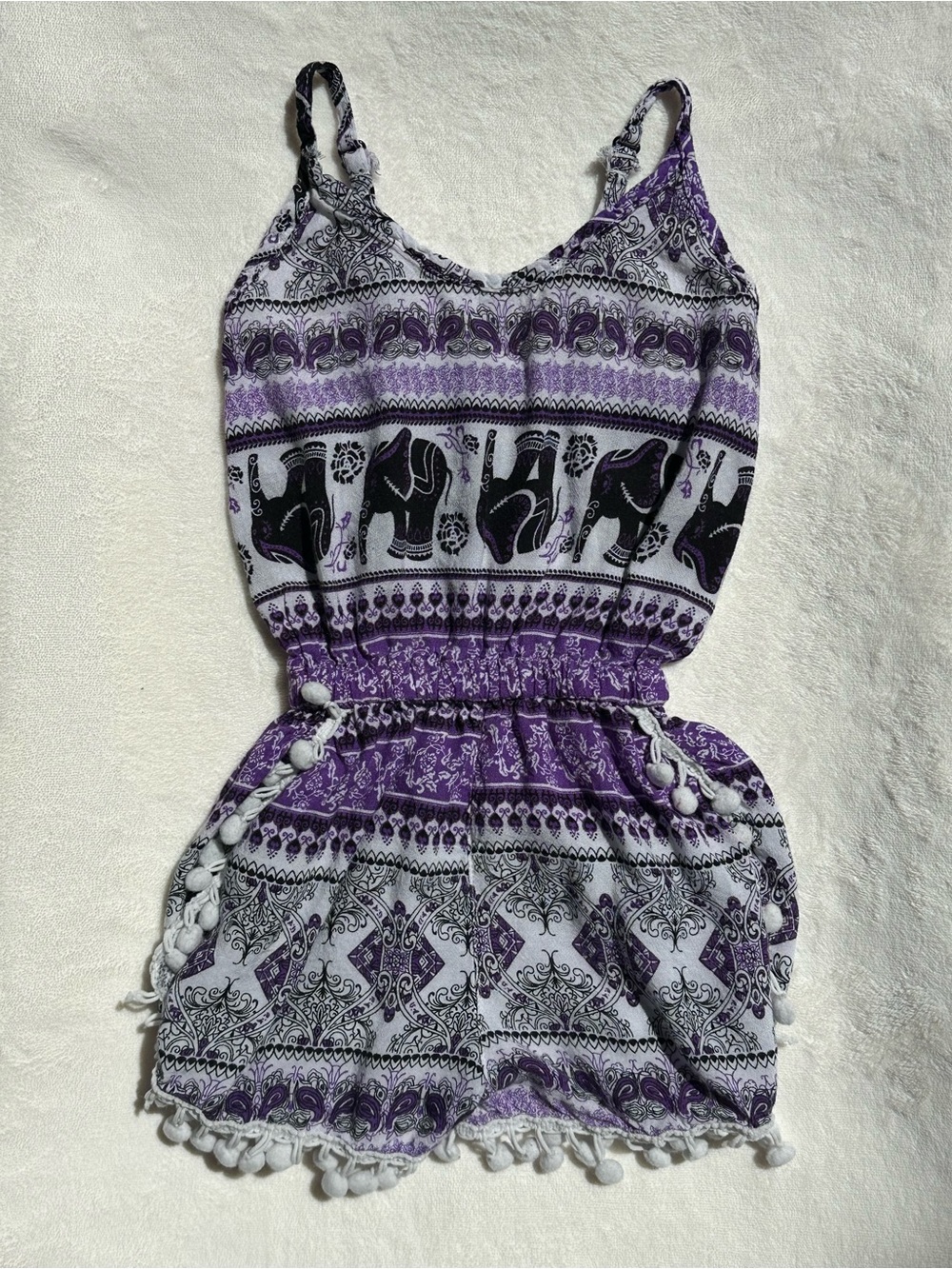 Purple, B&W Romper